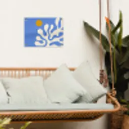 Minimalistisch - Organisch patroon - Blauw tuinposter los doek klein -sfeer7