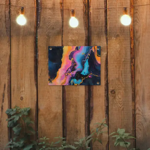 Modern - Marmer - Oranje tuinposter los doek klein -sfeer1