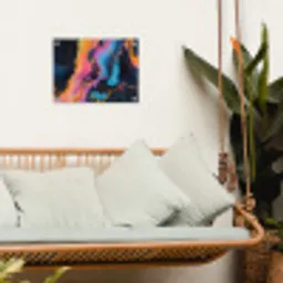 Modern - Marmer - Oranje tuinposter los doek klein -sfeer7