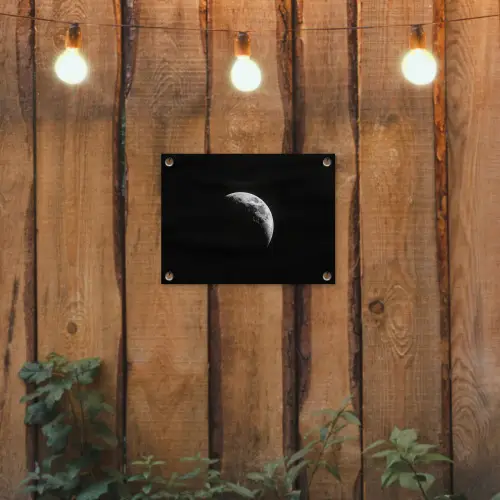 Maan - Hemel - Zwart - Schaduw tuinposter los doek klein -sfeer1