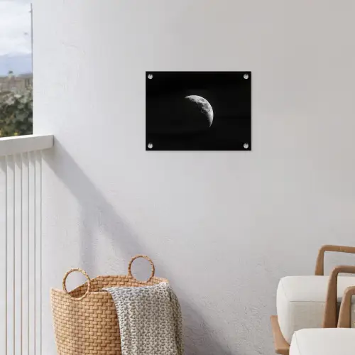 Maan - Hemel - Zwart - Schaduw tuinposter los doek klein -sfeer8