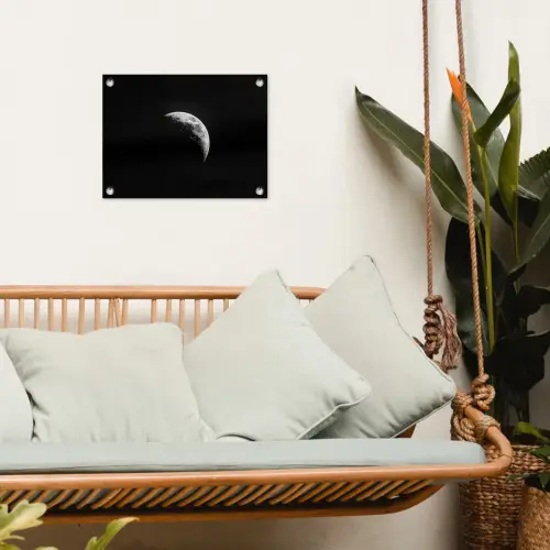 Maan - Hemel - Zwart - Schaduw tuinposter los doek klein -sfeer7