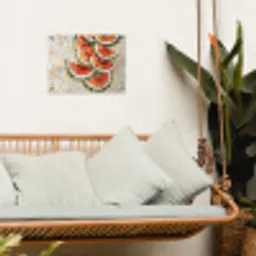 Mozaïek - Watermeloen - Rood - Pitten tuinposter los doek klein -sfeer7