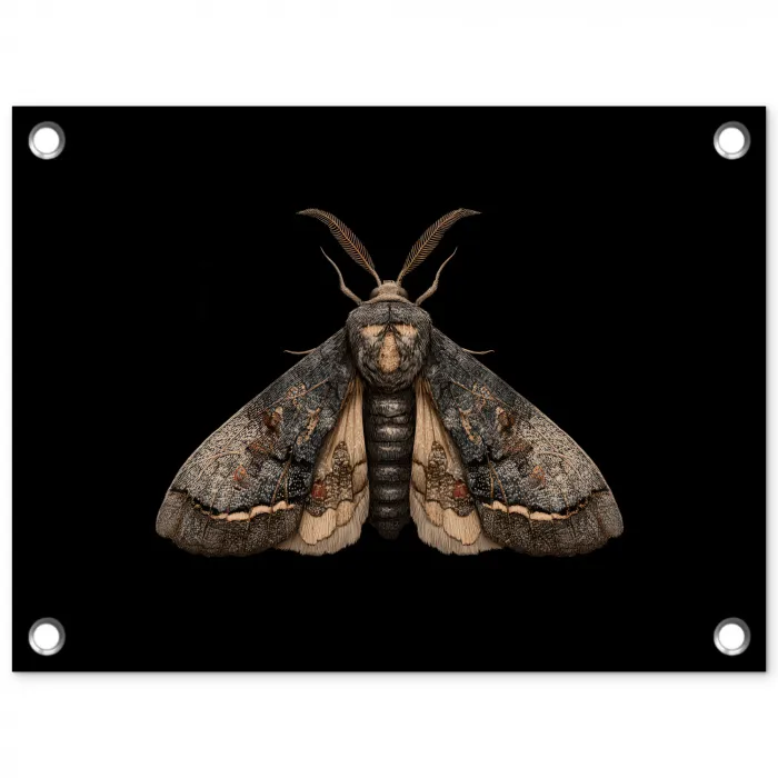 Mot - Bladachtig - Grijs tuinposter los doek klein -3d