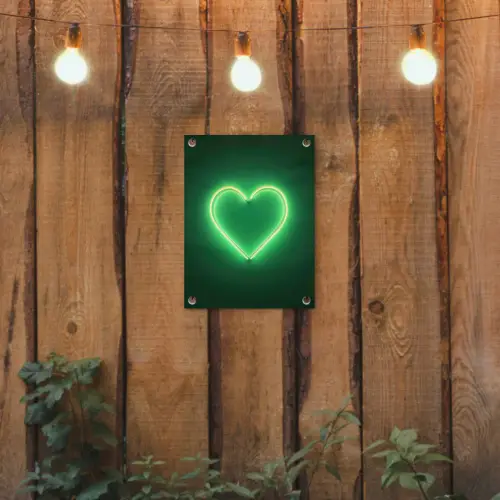 Neon - Groen - Licht tuinposter los doek klein -sfeer1