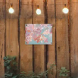 Eikenbladeren - Takken - Roze tuinposter los doek klein -sfeer1