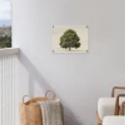 Eikenboom - Groen - Lichte achtergrond tuinposter los doek klein -sfeer8