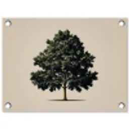Eikenboom - Schaduw - Egaal tuinposter los doek klein -3d