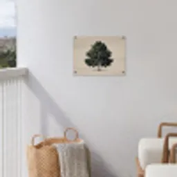 Eikenboom - Schaduw - Egaal tuinposter los doek klein -sfeer8