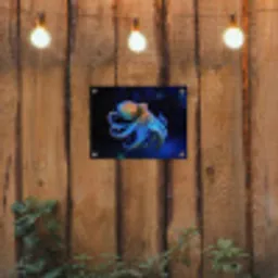 Octopus - Stippen - Blauw - Zee tuinposter los doek klein -sfeer1