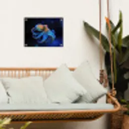 Octopus - Stippen - Blauw - Zee tuinposter los doek klein -sfeer7