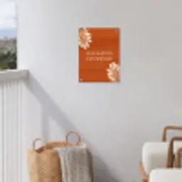 Oranje - Wijntje - Quote tuinposter los doek klein -sfeer8