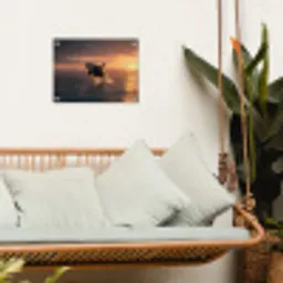 Orka - Zee - Zonsondergang tuinposter los doek klein -sfeer7