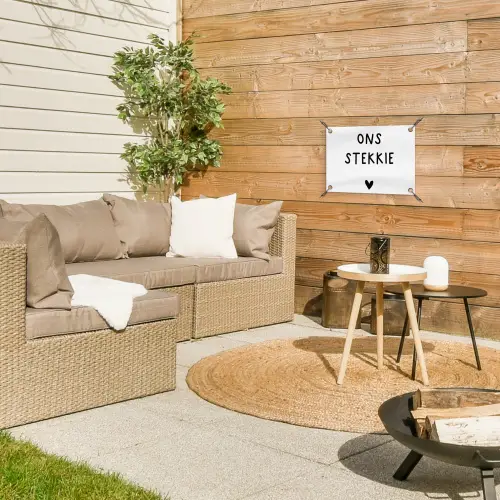Ons stekkie - Quotes - Spreuken tuinposter los doek klein -sfeer4