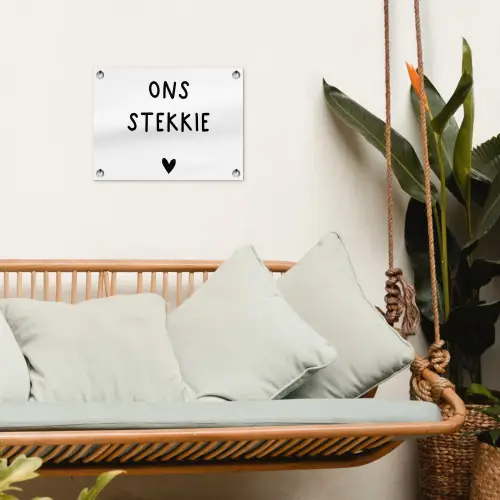 Ons stekkie - Quotes - Spreuken tuinposter los doek klein -sfeer7