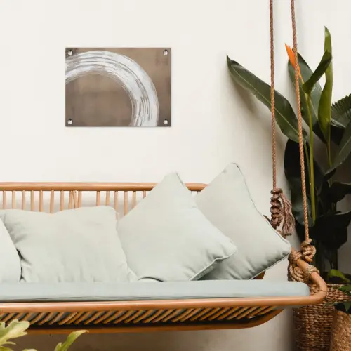 Verf - Bruin - Japandi tuinposter los doek klein -sfeer7