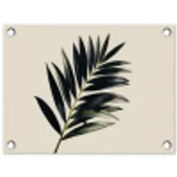 Palmblad - Subtiel - Groen - beige tuinposter los doek klein -3d