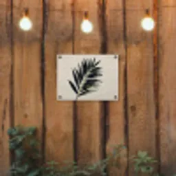 Palmblad - Subtiel - Groen - beige tuinposter los doek klein -sfeer1
