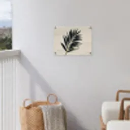 Palmblad - Subtiel - Groen - beige tuinposter los doek klein -sfeer8