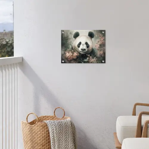 Panda - Dieren - Bloemen - Planten tuinposter los doek klein -sfeer8