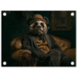 Panda - Hoed - Bril - Pak tuinposter los doek klein -3d