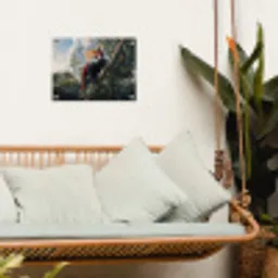 Panda - Rood - Boom - Wolken tuinposter los doek klein -sfeer7