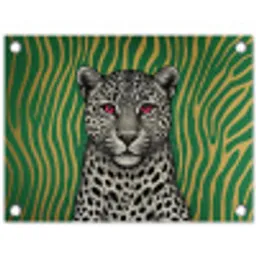 Panter - Zebrapatroon - Groen tuinposter los doek klein -3d