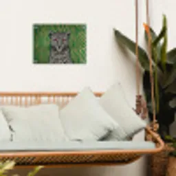 Panter - Zebrapatroon - Groen tuinposter los doek klein -sfeer7