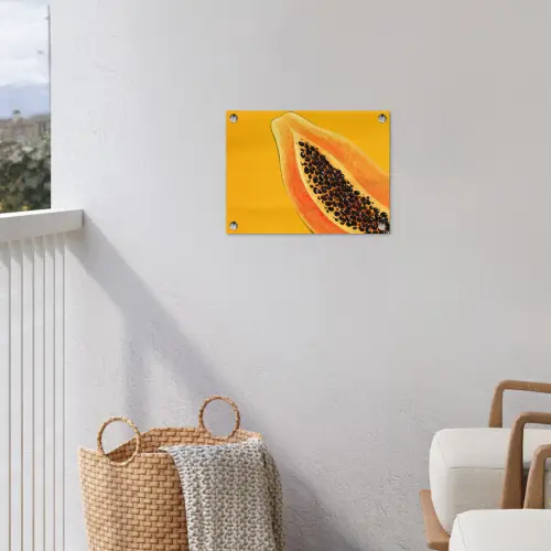 Papaja - Oranje - Topisch tuinposter los doek klein -sfeer8