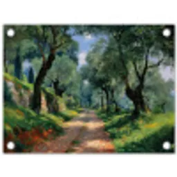 Pad - Bomen - Schaduw - tuinposter los doek klein -3d
