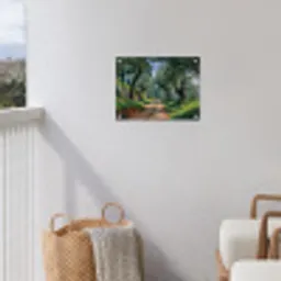 Pad - Bomen - Schaduw - tuinposter los doek klein -sfeer8