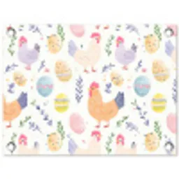 Patroon - Kip - Paaseieren tuinposter los doek klein -3d