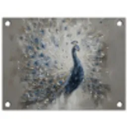 Pauw - Veren - Verf - Blauw tuinposter los doek klein -3d