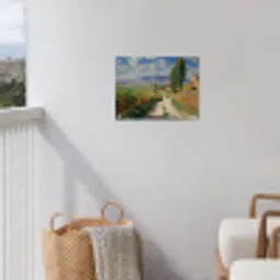 Mensen - Wandelen - Zandpad - Velden tuinposter los doek klein -sfeer8