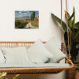 Mensen - Wandelen - Zandpad - Velden tuinposter los doek klein -sfeer7