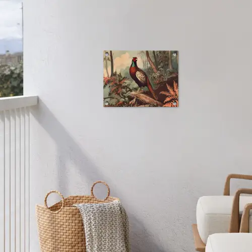 Fazant - Bos - Groen - Landschap tuinposter los doek klein -sfeer8