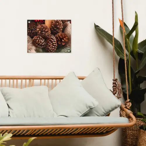 Dennenappels - Boom - Winter - Natuur - Bruin tuinposter los doek klein -sfeer7