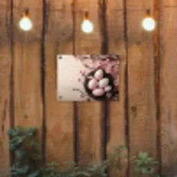 Roze - Bloesems - Eieren tuinposter los doek klein -sfeer1