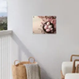 Roze - Bloesems - Eieren tuinposter los doek klein -sfeer8