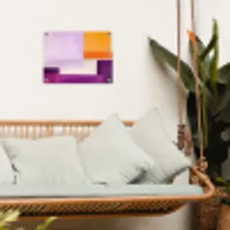 Vlakken - Abstract - Rechthoekig - Oranje tuinposter los doek klein -sfeer7