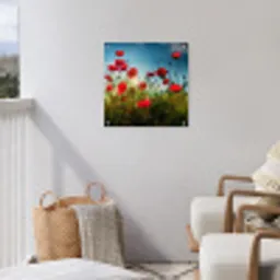 Klaprozen in tegenlicht tuinposter los doek klein -sfeer8