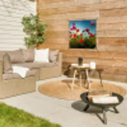 Klaprozen in tegenlicht tuinposter los doek klein -sfeer4