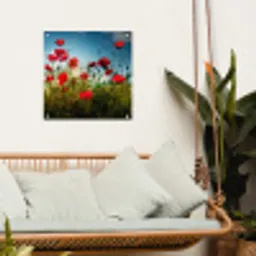 Klaprozen in tegenlicht tuinposter los doek klein -sfeer7