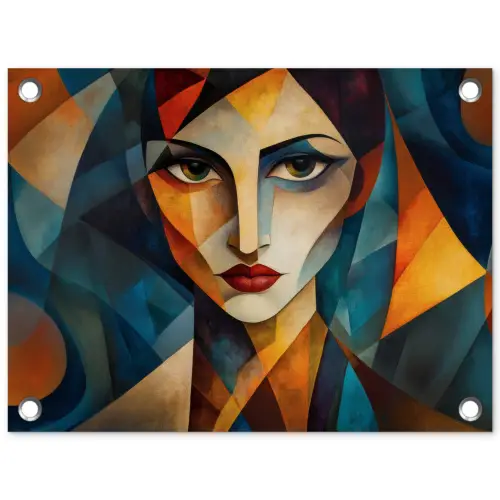 Portret - Abstract - Vormen tuinposter los doek klein -3d