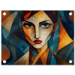 Portret - Abstract - Vormen tuinposter los doek klein -3d