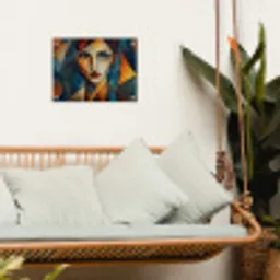 Portret - Abstract - Vormen tuinposter los doek klein -sfeer7