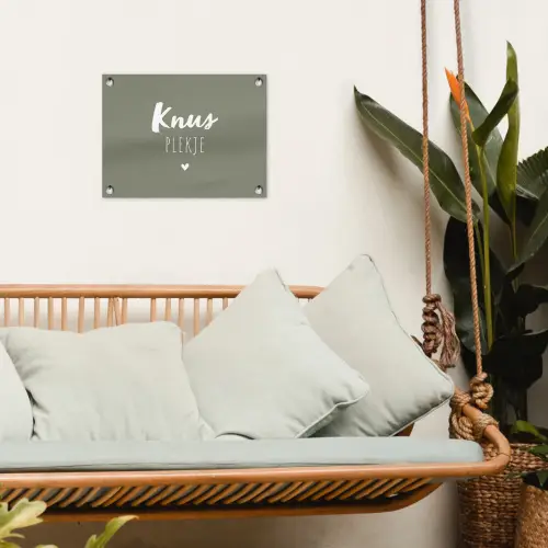 Spreuken - Knus plekje - Tekst - Zomer tuinposter los doek klein -sfeer7