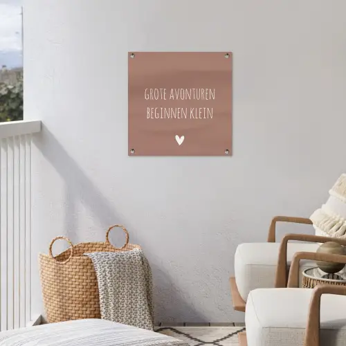 Spreuken - Grote avonturen beginnen klein - Quotes tuinposter los doek klein -sfeer8