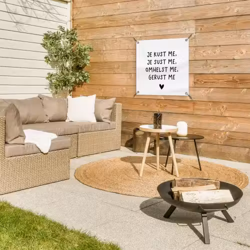 Spreuken - Quotes - Je kust je je sust me - Maaike Ouboter tuinposter los doek klein -sfeer4