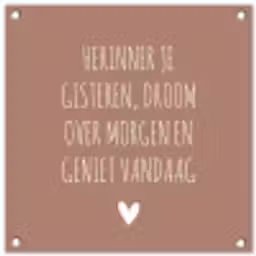 Spreuken - Herinner je gisteren droom over morgen en geniet vandaag - Quotes tuinposter los doek klein -3d